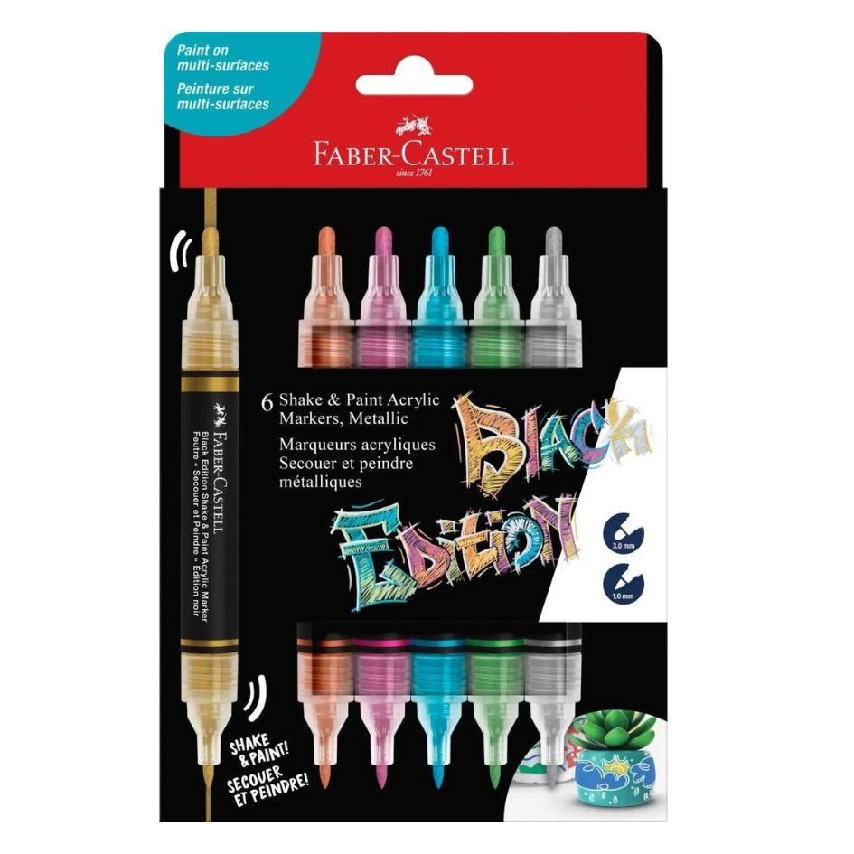 Black Edition Shake & Paint Acrylic Markers Metallic